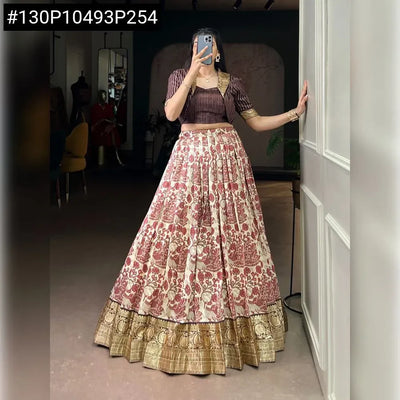Stunning Tasar Silk Lehenga Co-ord - Vibrant Prints for Festive Wear