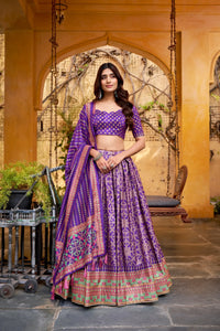 Stunning Tasar Silk Lehenga – Sparkle & Lace for Festivals