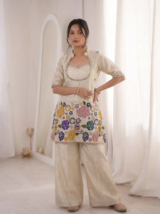 Stunning Tissue Silk Co-Ord Set - Heavy Mirror Work Festive Wear for Women