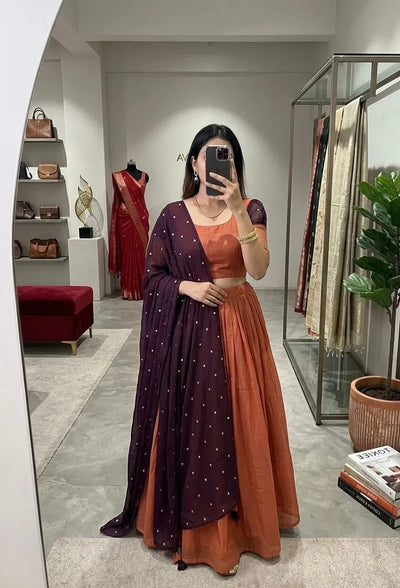 Stunning Tissue Silk Lehenga with Pleated Flare for Women