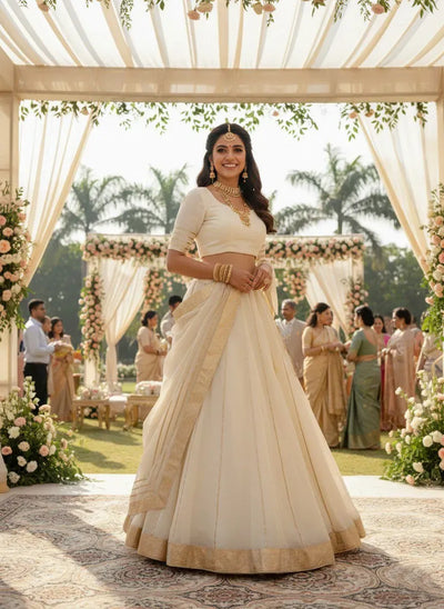 Stunning Traditional Lehenga Choli - Kaachi Gota Work for Weddings