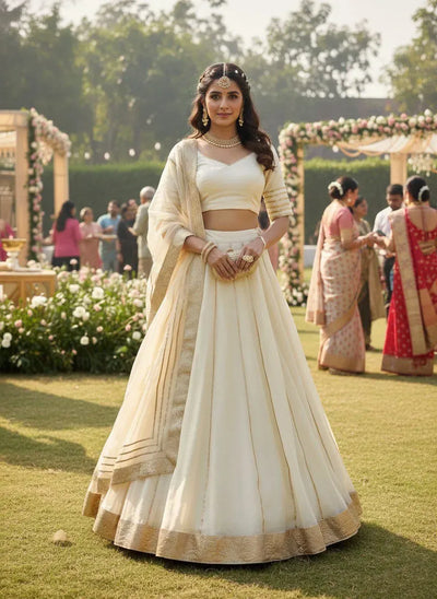 Stunning Traditional Lehenga Choli - Kaachi Gota Work for Weddings