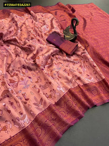 Premium Triple Woven Tissue Kanchi Saree with Pure Copper Zari for Weddings