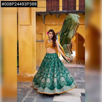 Stunning Vaishali Silk Lehenga Choli - Printed & Beaded Festive Wear for Women
