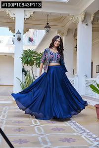 Stunning Vichitra Silk Lehenga Choli - Heavy Embroidery Festive Wear