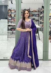 Stunning Vichitra Silk Lehenga Choli - Heavy Embroidery & Ruffle Style for Festive Occasions