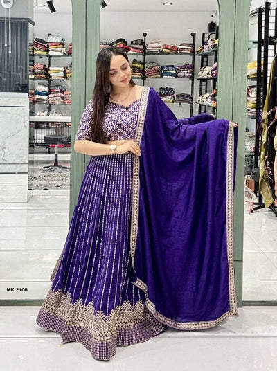 Stunning Vichitra Silk Lehenga Choli - Heavy Embroidery & Ruffle Style for Festive Occasions