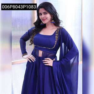 Stunning Women's Georgette Cape Top Ensemble | Wedding & Party Wear