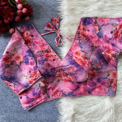 Stunning Zimichoo Multicolour Floral Blouse - Padded Designer Wear for Women
