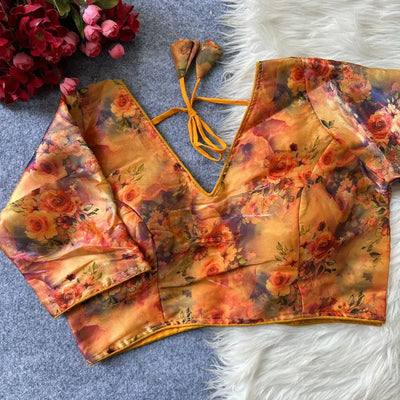 Stunning Zimichoo Multicolour Floral Blouse - Padded Designer Wear for Women