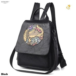 Stylish 2-in-1 Convertible Backpack for Women - Elephant Print Handbag
