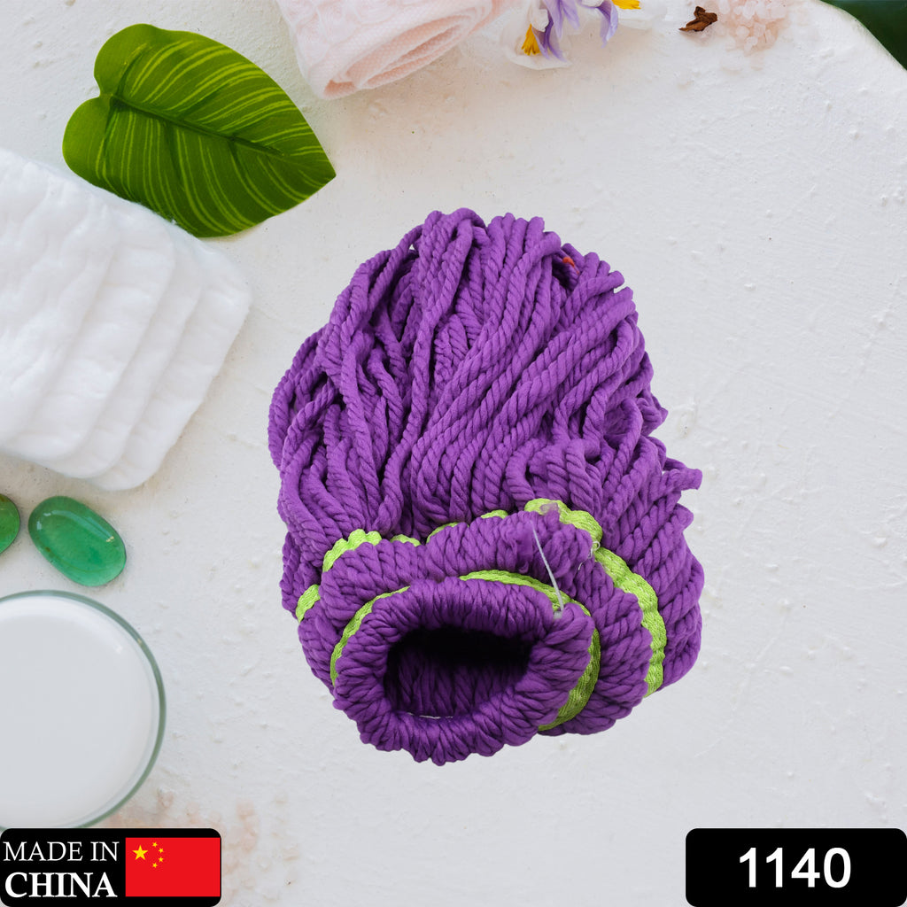 Soft, absorbent microfiber mop head refill for household cleaning.