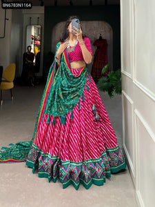 Tasar Silk Printed Lehenga Choli for Women | Festive Wear