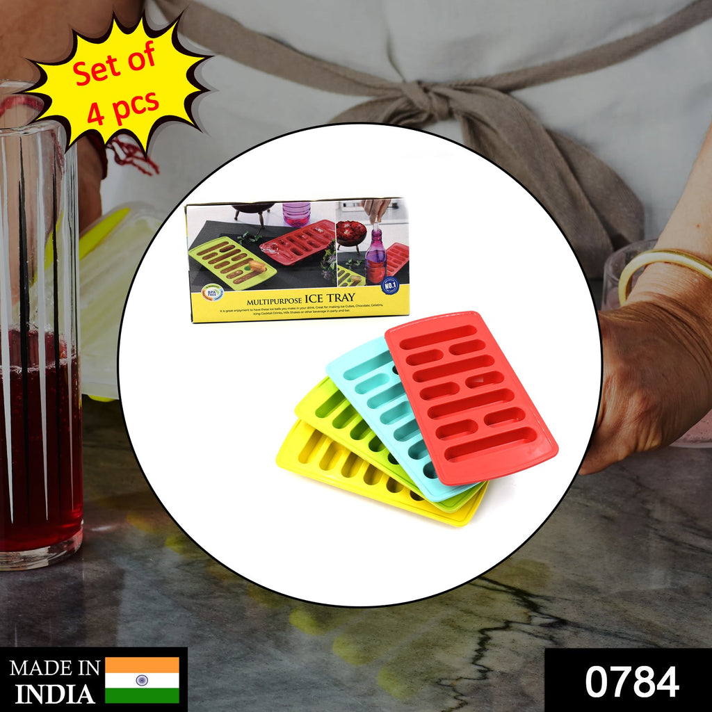 4 Pc fancy ice tray set for making ice cubes and all-purpose use in household places.
