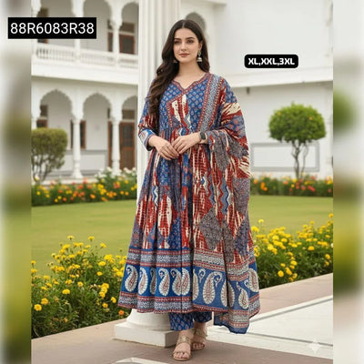 Tier Pattern Hand Work Anarkali Kurti Set for Women | Festive Wear