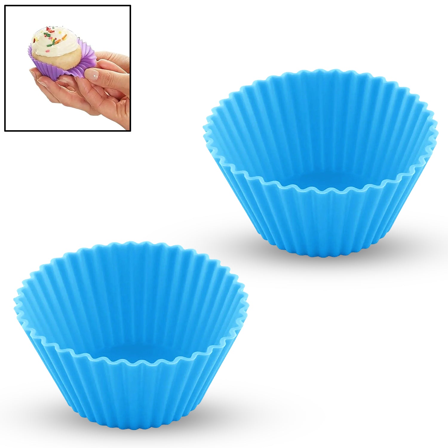 Cup Cake Silicone Molds For Cupcakes Muffins Jelly (2 Pc Set)