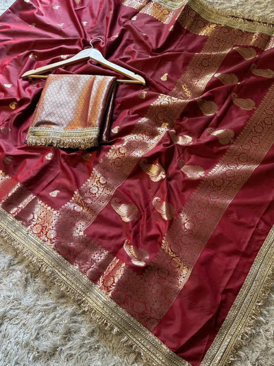 Traditional Banarasi Soft Silk Saree - Gotapatti Zari Weave | Women