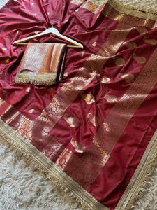 Traditional Banarasi Soft Silk Saree - Gotapatti Zari Weave | Women