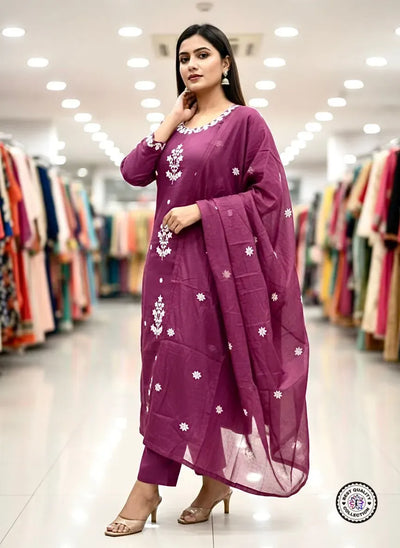 Traditional Embroidered Reyon Slub Kurti Set - Festive Wear for Women | Sizes S-XXL