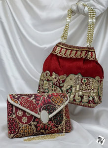 Exquisite Traditional Embroidery Clutch Sling Bag Set for Women | Wedding, Party & Ethnic Wear Online
