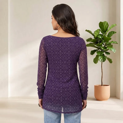 Traditional Georgette Bandhani Short Kurti with Elegant Back Design for Women