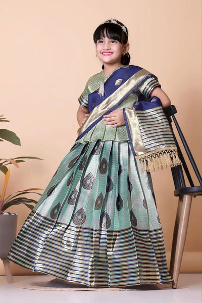 Traditional Jacquard Lehenga Choli Set for Girls Festive Wear