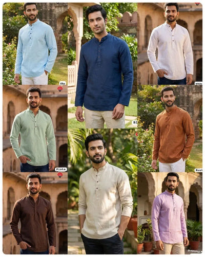 Traditional Khadi Short Kurta - Versatile Festive & Casual Wear for Men