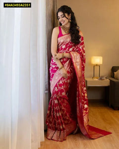 Traditional Lichi Silk Saree - Rich Jacquard Pallu for Women