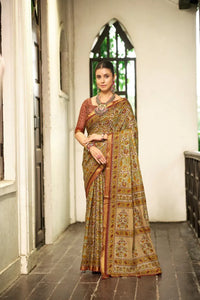 Traditional Mul Mul Cotton Handwork Saree - Rich Zari Border for Women