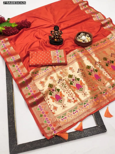 Traditional Paithani Silk Saree - Rich Zari Pallu for Women