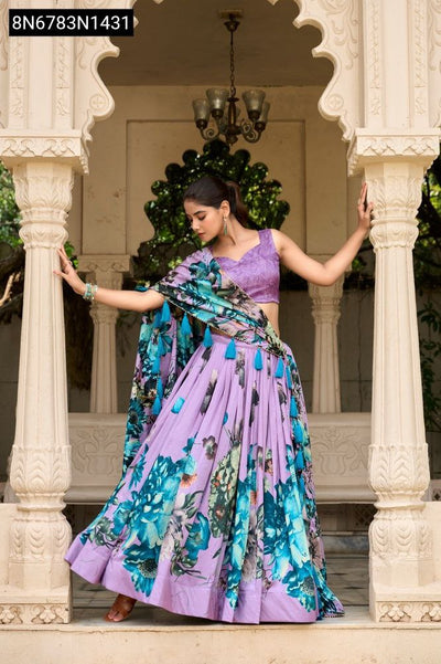 Traditional Printed Tasar Silk Lehenga Choli for Women | Wedding & Ethnic Wear Online