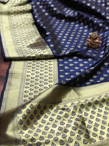 Traditional Pure Banarasi Silk Saree - Gold Zari Weave for Festive Elegance