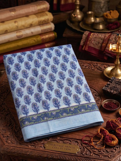 Traditional Pure Cotton Printed Saree - Elegant Heritage Collection for Festive Wear