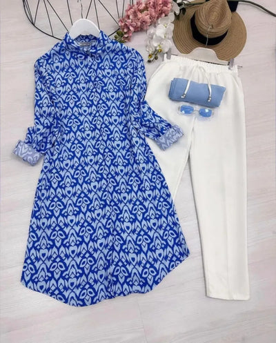 Traditional Reyon Kurti Plazzo Set - Digital Print for Women