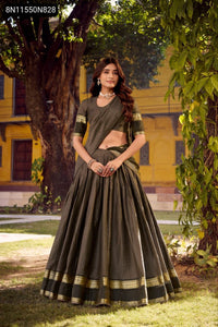 TRENDBUY Chettinad Cotton Zari Weaving Lehenga Choli Set