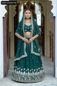TRENDBUY Chic Embroidered Georgette Lehenga Set with Dupatta & Blouse