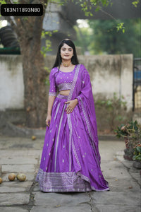 TRENDBUY Classical Embroidery Chinon Lehenga Choli Set for Festive Occasions