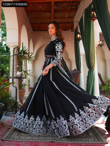 TRENDBUY Designer Black Viscos Velvet Sequin Lehenga Choli Set