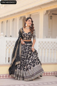 TRENDBUY Designer Viscose Jacquard Lehenga Choli with Sequins & Dupatta