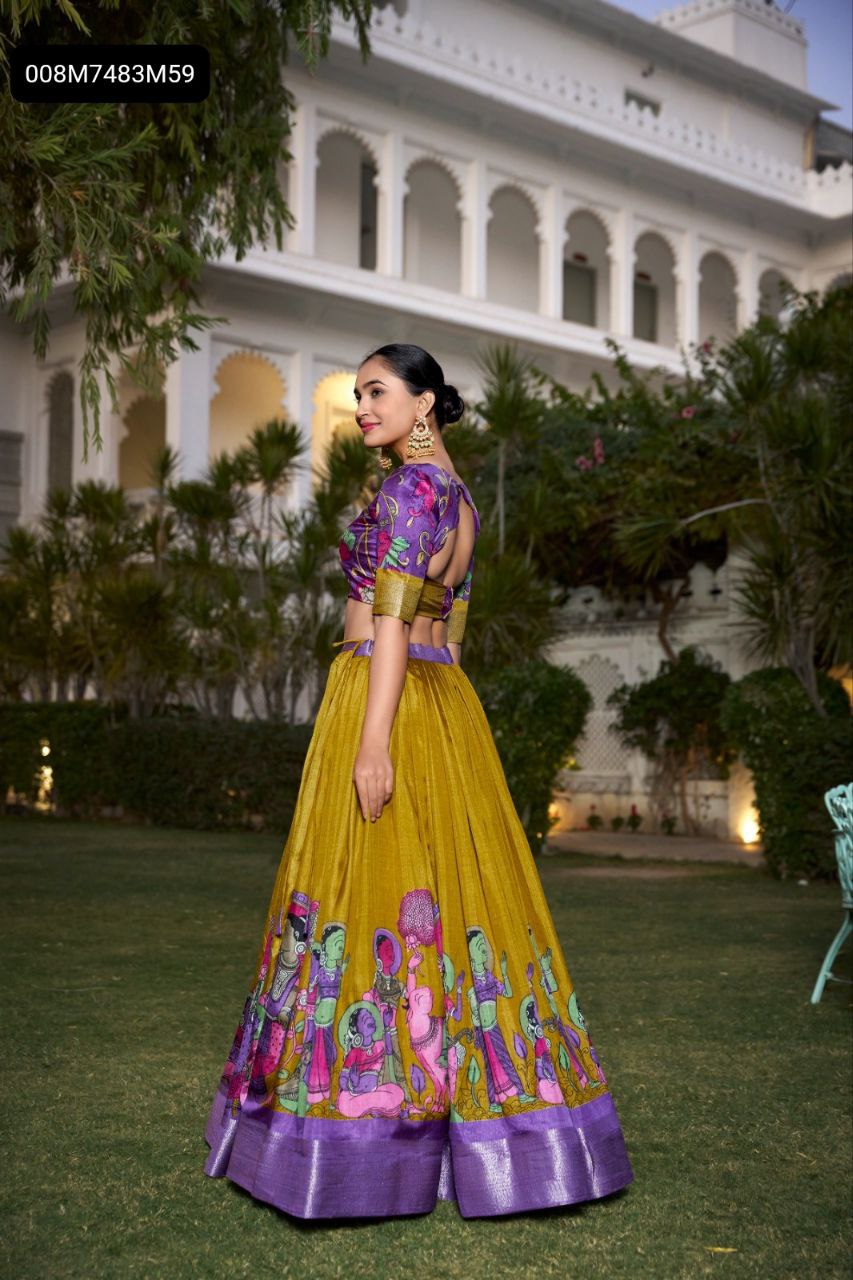 Close-up of the intricate gold Zari weaving on the hemline border