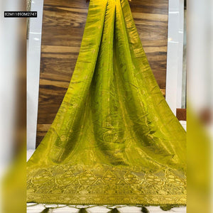 TRENDBUY Dola Silk Saree with Pure Banarasi Jari Weaving Work & Blouse