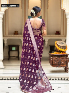TRENDBUY Elegant Banarasi Soft Silk Saree with Traditional Zari Jacquard Weave