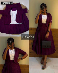 TRENDBUY Elegant Hakoba Skirt & Top Co-ord Set with Kotti Jacket