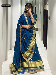 TRENDBUY Elegant Modal Gajji Silk Lehenga Choli Set with Gota Work - Stitched Blouse