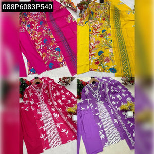 Handcrafted Premium 60-60 Cotton Saganeri Block Print Kurta Set with Dupatta and Pant for Festive Wear