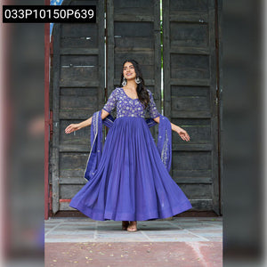 TRENDBUY Elegant Sequin Embroidered Faux Blooming Gown & Dupatta