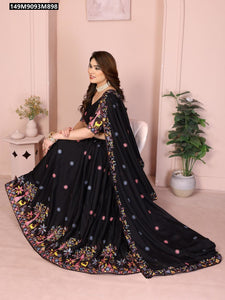 TRENDBUY Elegant Star Georgette Embroidered Lehenga Choli Set with Cutwork Dupatta