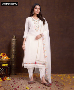 TRENDBUY Embroidered Viscose Kurta Set with Tulip Style Lace Pants