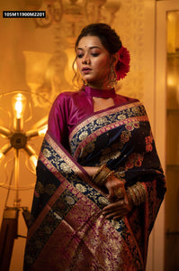 TRENDBUY Exquisite Banarasi Silk Saree with Meena Weaves & Zari for Festivities