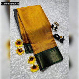 TRENDBUY Exquisite Dola Silk Saree with All-Over Weaving & Contrast Border Blouse